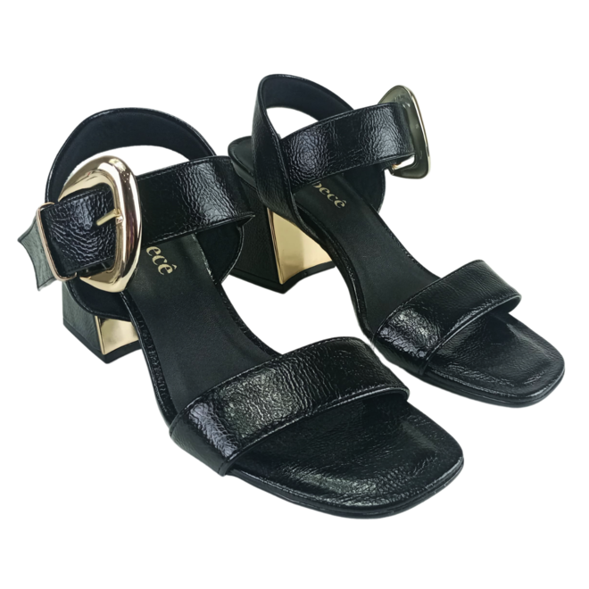 Sandália Bebecê Verniz Smash Preto Feminina Preto 2