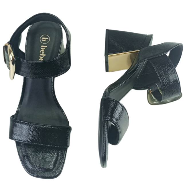Sandália Bebecê Verniz Smash Preto Feminina Preto 3