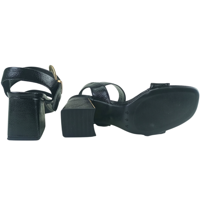 Sandália Bebecê Verniz Smash Preto Feminina Preto 4