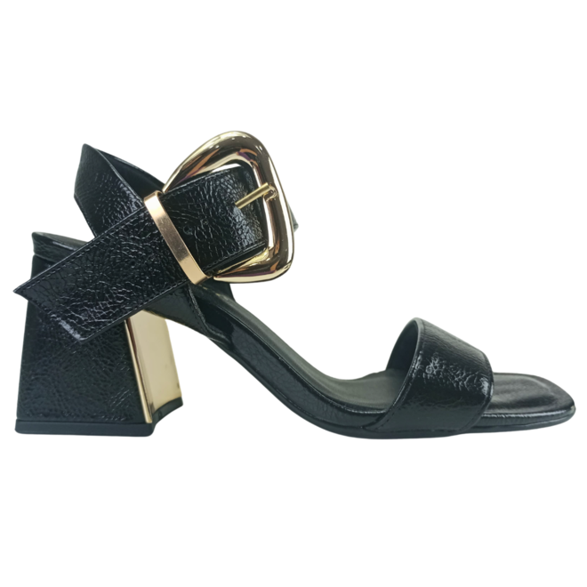 Sandália Bebecê Verniz Smash Preto Feminina Preto 1