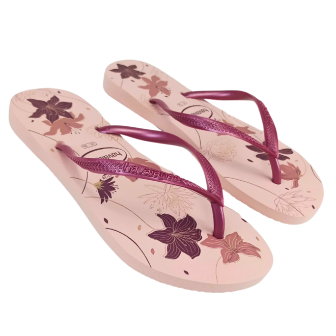 Chinelo Havaianas Slim Organic Preto/Cinza Dark/Rosa Feminino Rosa 2