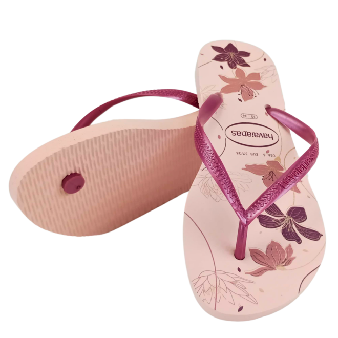 Chinelo Havaianas Slim Organic Preto/Cinza Dark/Rosa Feminino Rosa 3