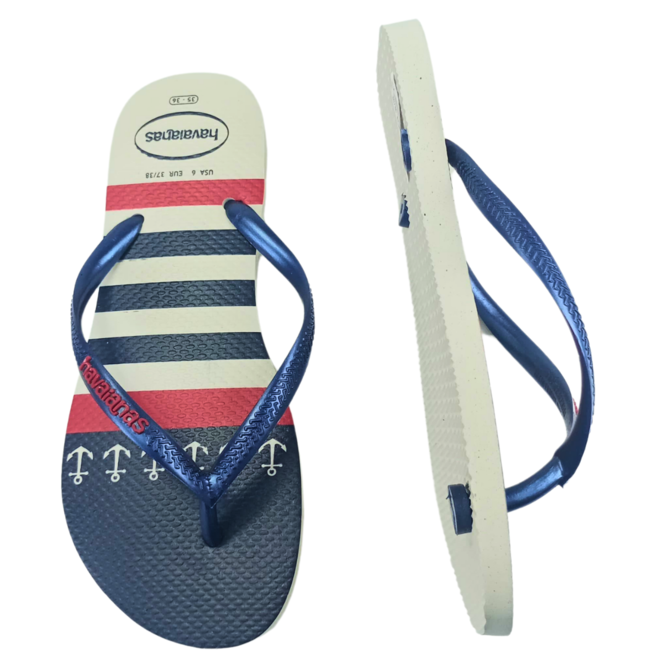 Chinelo Havaianas Slim Nautical Bege Palha/Rose Gold Feminino Bege 3
