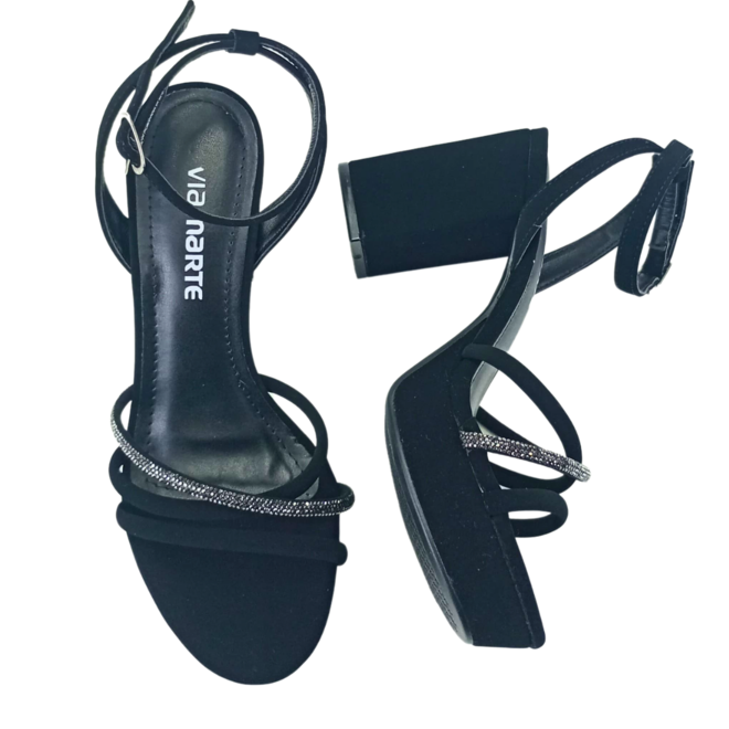 Sandália Via Marte Nobuck Preto Feminina Preto 3