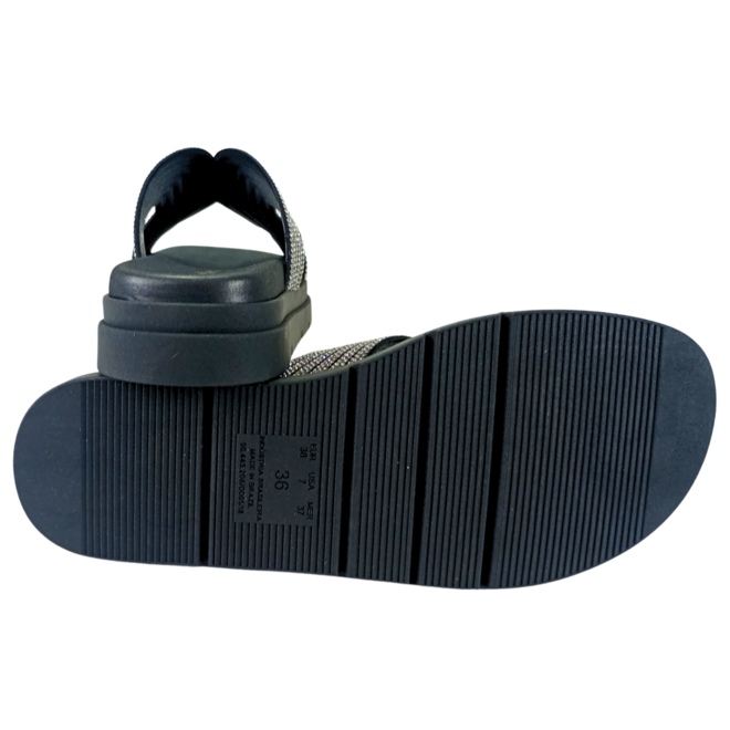 Tamanco Bebecê Com Strass Cristal Preto Feminino Preto 4