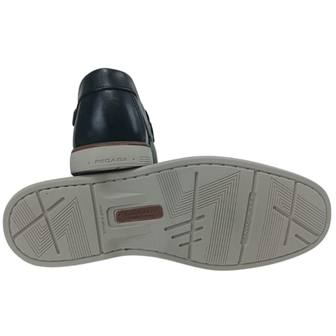 Sapato Mocassim Pegada Anilina Preto Masculino Azul 4