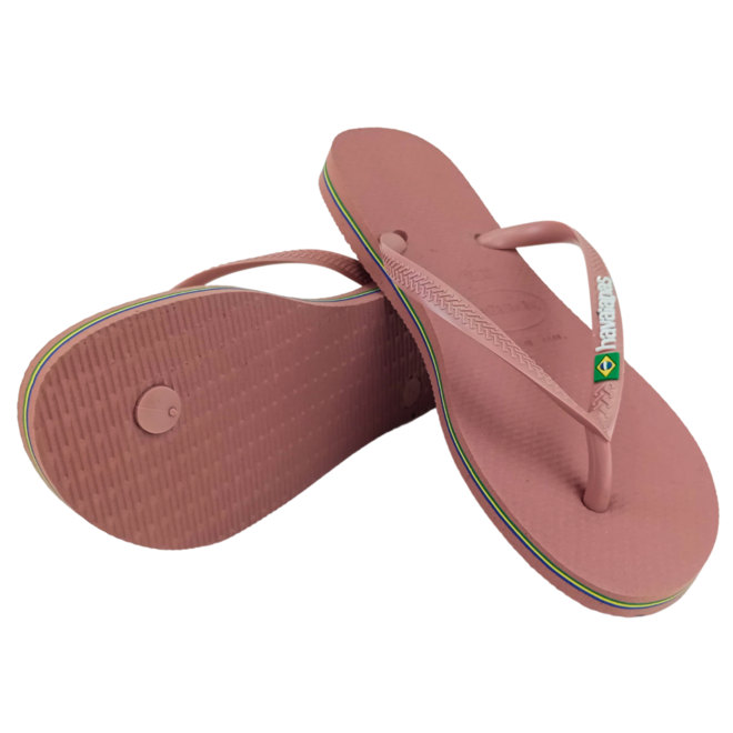 Chinelo Havaianas Slim Brasil Preto Feminino Rosa 3