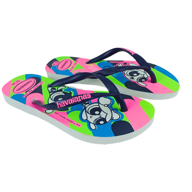 Chinelo Havaianas Kids Slim PowerPuff Branco Menina Branco 2