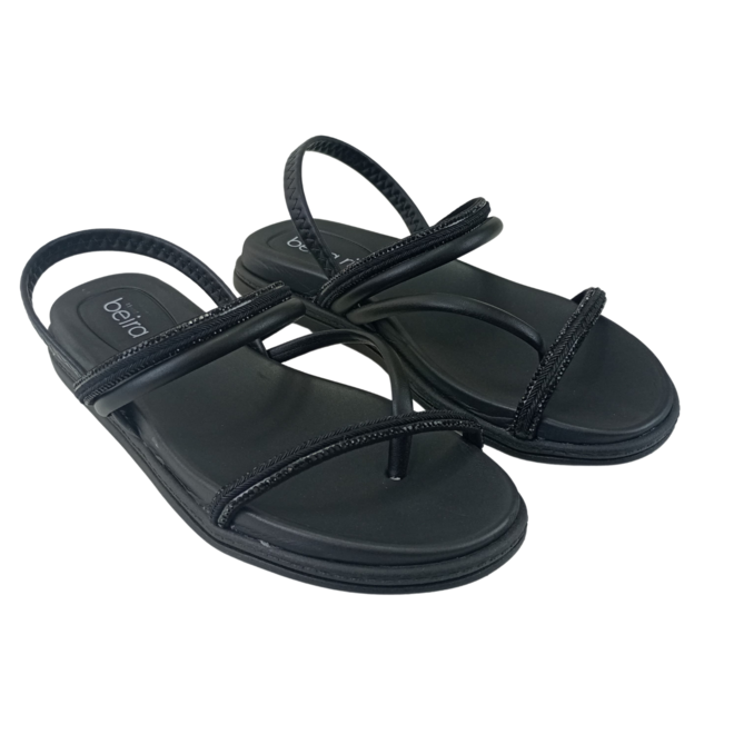 Sandália Papete Beira Rio Pele Strech Preto Feminina Preto 2