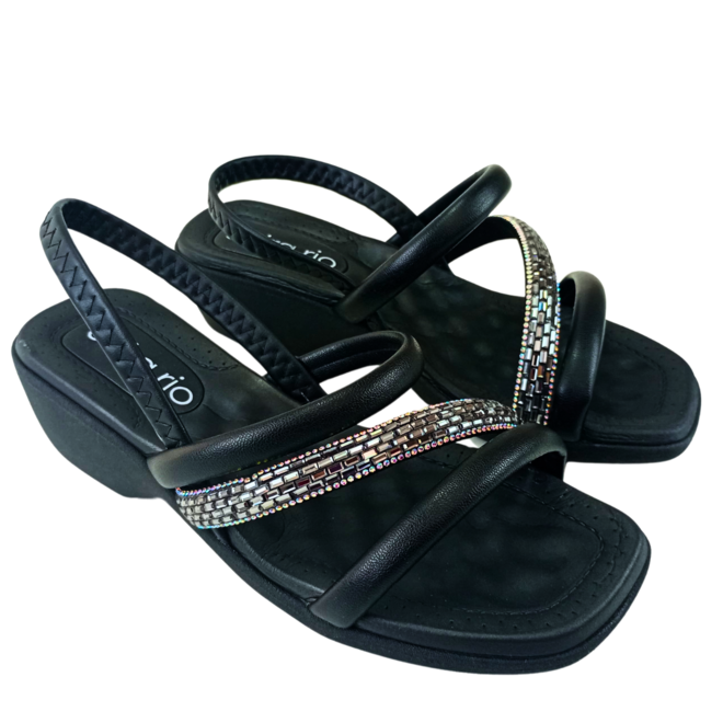 Sandália Beira Rio Preto/Aurora Boreal/Grafite Feminina Preto 2