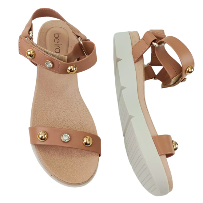 Sandália Beira Rio Napa Turim Nude Feminina Marrom 3