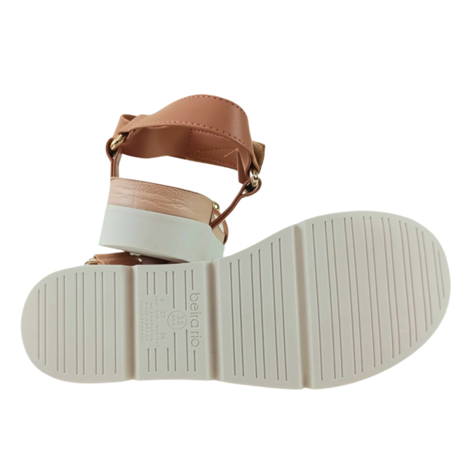 Sandália Beira Rio Napa Turim Nude Feminina Marrom 4