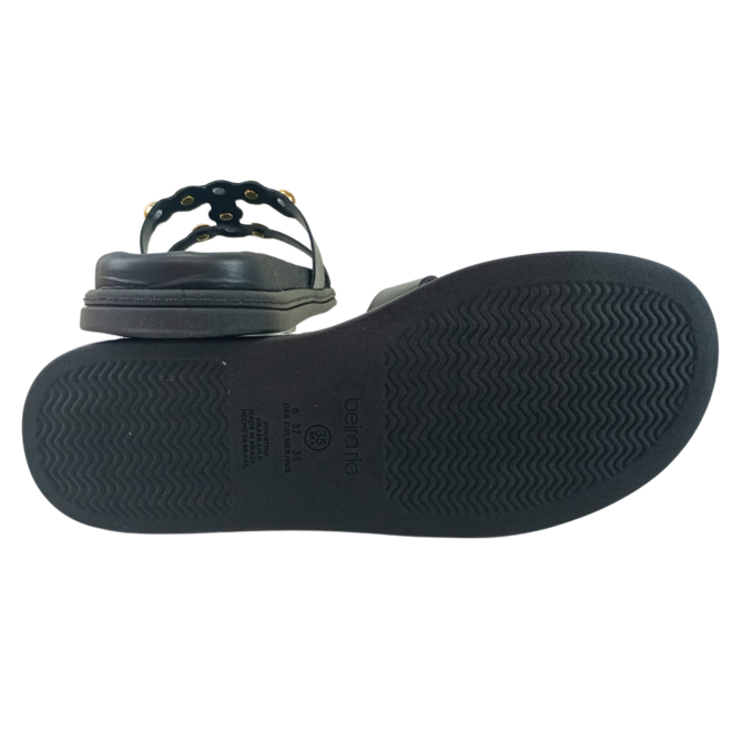 Rasteira Papete Beira Rio Napa Turim Preto Feminina Preto 4