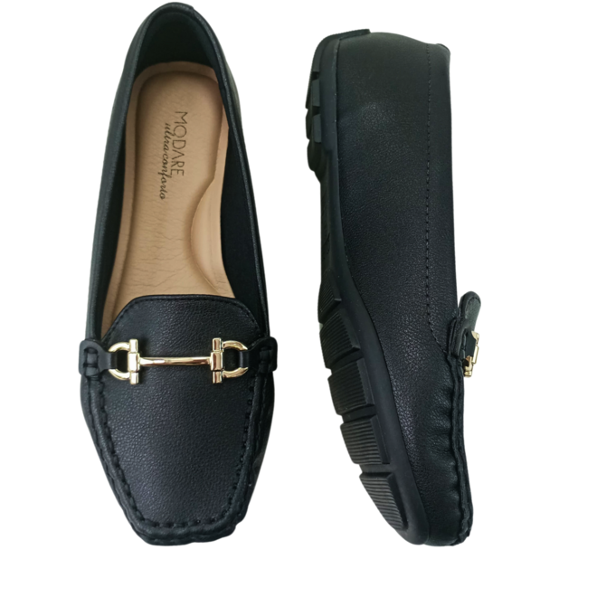 Sapato Modare Mocassim Napa Floather Preto Feminino Preto 8