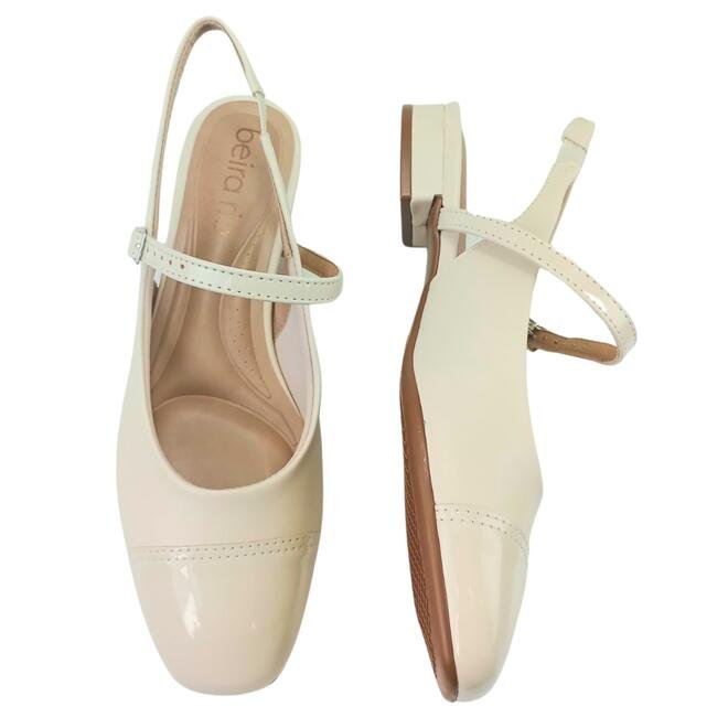Sapato Beira Rio Napa Turim/Verniz Creme Feminino Creme 4