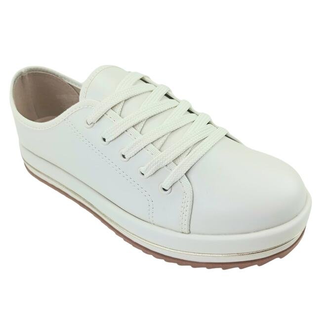 Tênis Beira Rio Napa Turim Branco Off/Dourado Feminino Branco Off 2