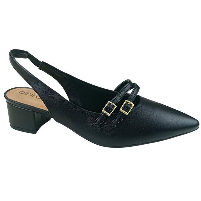 Sapato Beira Rio Salto Grosso Napa Turim Preto Feminino Preto 2