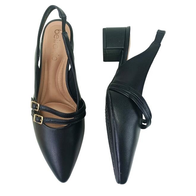 Sapato Beira Rio Salto Grosso Napa Turim Preto Feminino Preto 4