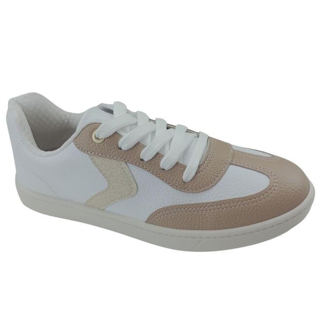 Tênis Beira Rio Casual Branco/Bege/Dourado Feminino Branco 2
