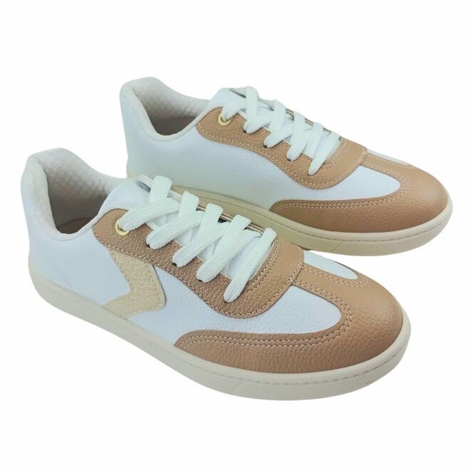 Tênis Beira Rio Casual Branco/Bege/Dourado Feminino Branco 3
