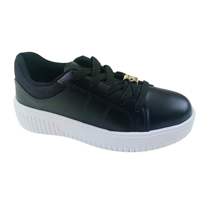 Tênis Beira Rio Napa Turim/Gliter Preto/Preto Feminino Preto 2