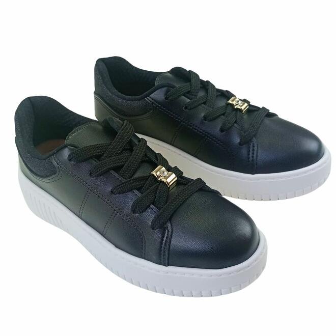 Tênis Beira Rio Napa Turim/Gliter Preto/Preto Feminino Preto 3