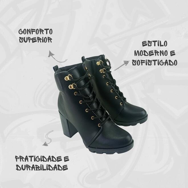Bota Beira Rio Coturno Napa Floather Preto Feminina Preto 5