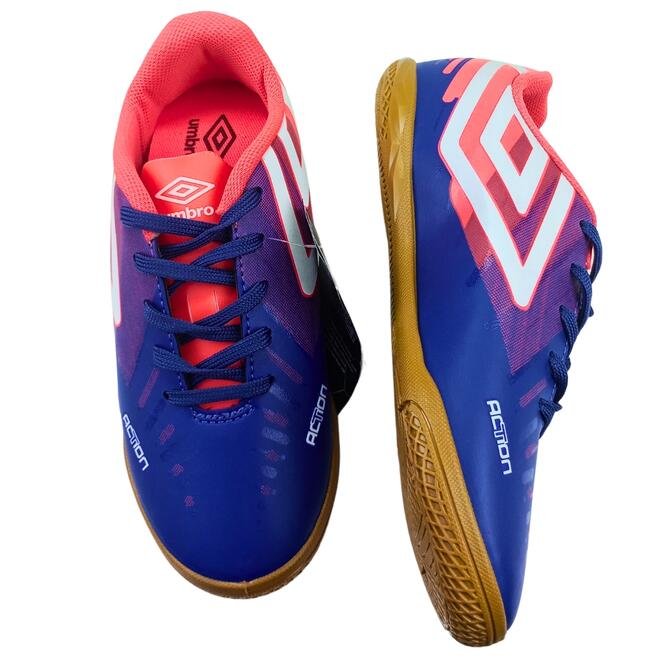 Chuteira Umbro Futsal Action JR Royal/Coral/Bco Menino Royal 3