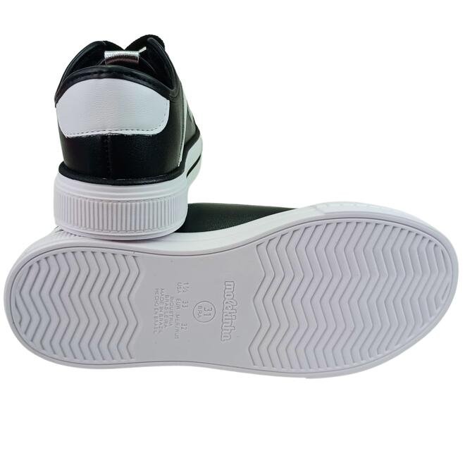 Tênis Casual Molekinha Napa Preto/Branco/Prata Menina Preto 4