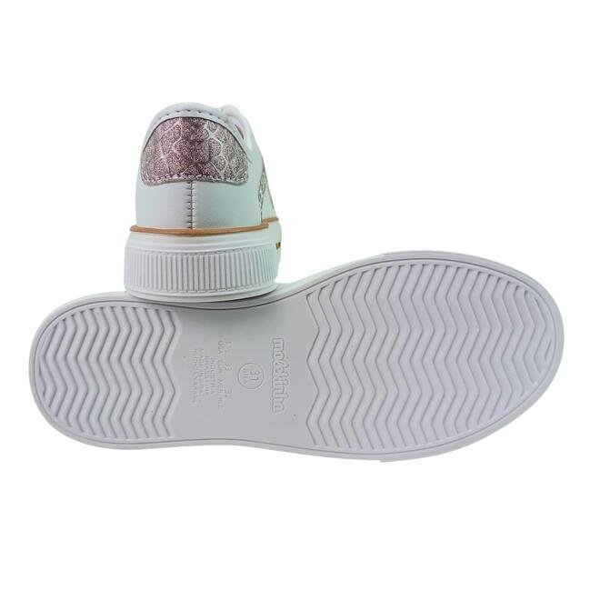 Tênis Casual Molekinha Branco/Light Ouro Rosado Menina Branco 5
