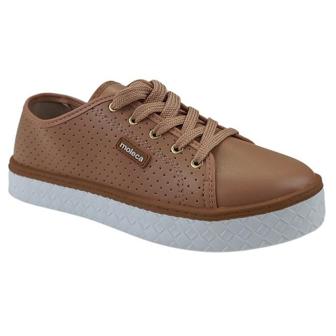 Tênis Moleca Casual Microperfuros Nude Feminino Nude 2