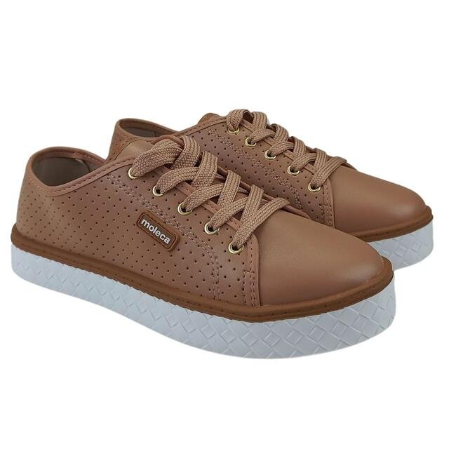 Tênis Moleca Casual Microperfuros Nude Feminino Nude 3