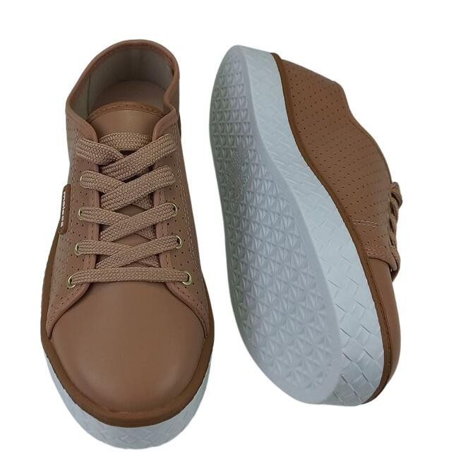 Tênis Moleca Casual Microperfuros Nude Feminino Nude 4