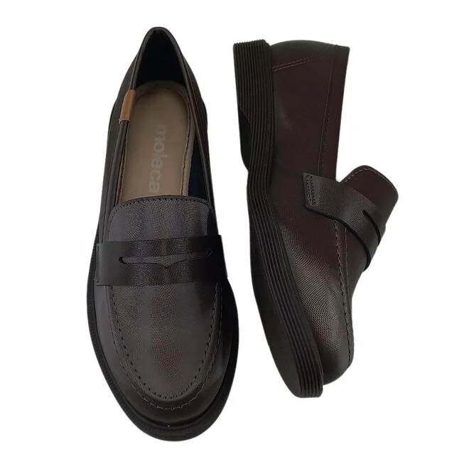 Sapato Moleca Mocassim Loafer Café/Bronze Feminino Café 4