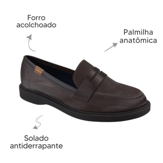 Sapato Moleca Mocassim Loafer Café/Bronze Feminino Café 6