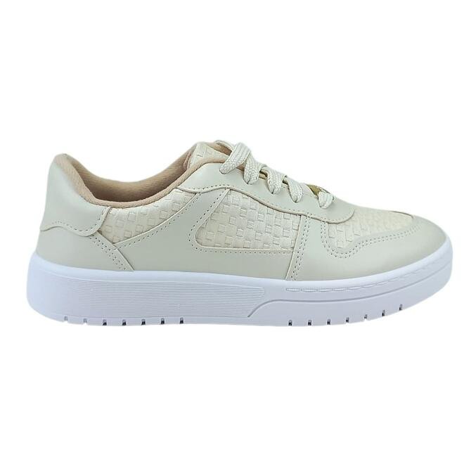 Tênis Moleca Casual Napa Tresse Branco Off Feminino Branco Off 1