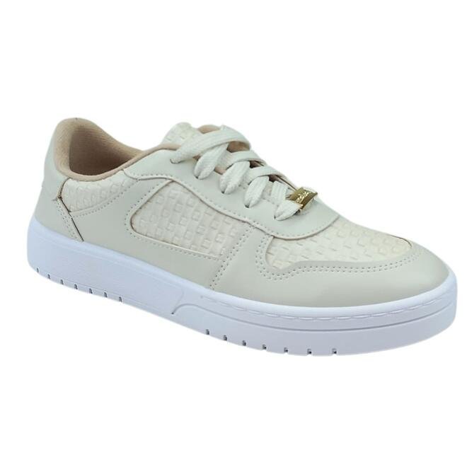Tênis Moleca Casual Napa Tresse Branco Off Feminino Branco Off 2