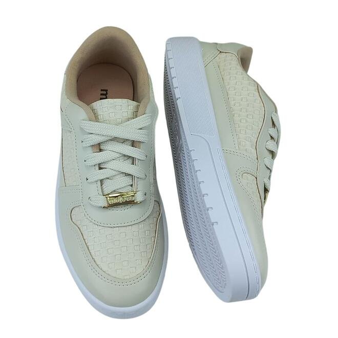 Tênis Moleca Casual Napa Tresse Branco Off Feminino Branco Off 4