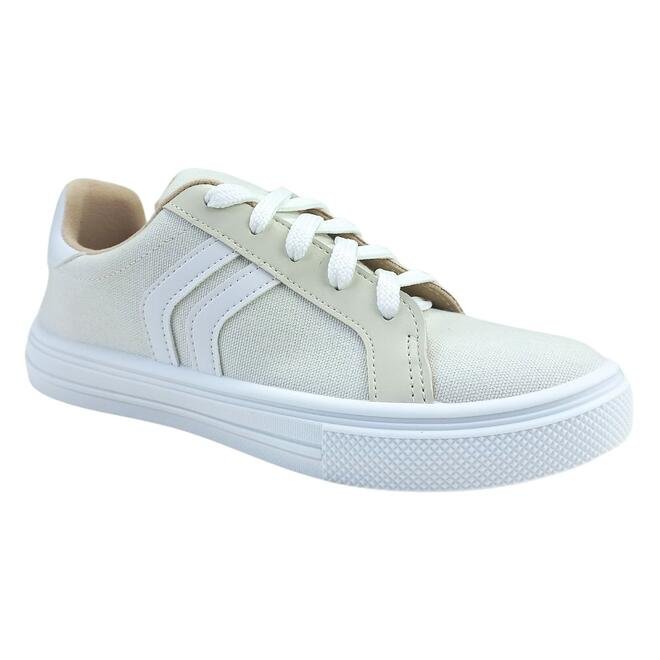 Tênis Moleca Casual Lona/Sider Branco Off Feminino Branco Off 2