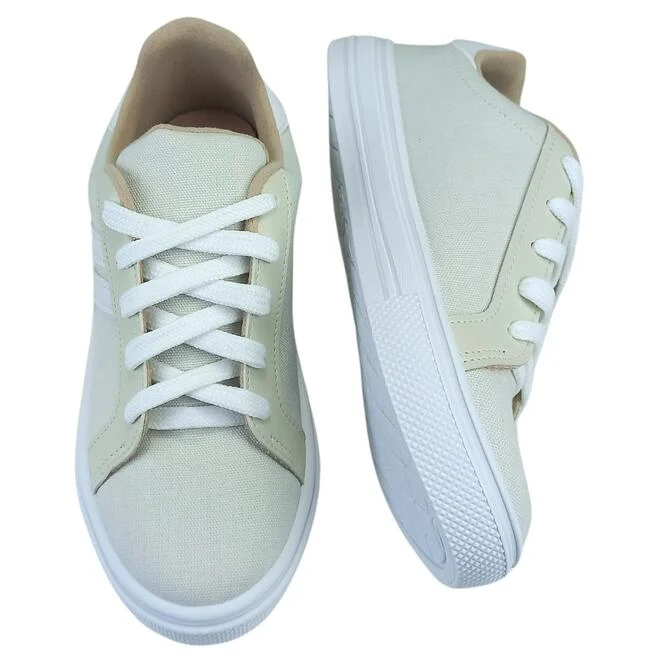 Tênis Moleca Casual Lona/Sider Branco Off Feminino Branco Off 4