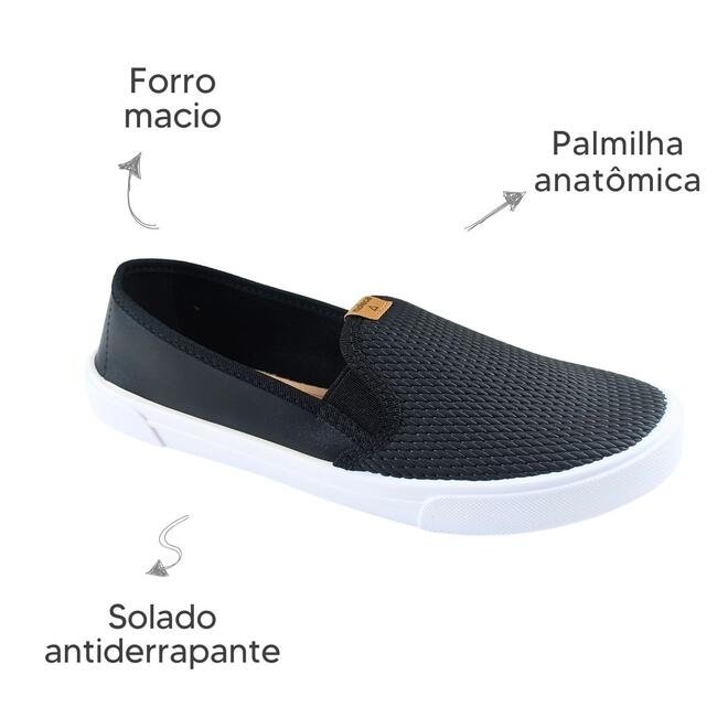 Sapatilha Moleca Napa Sardenha/Tresse Preto Feminina Preto 5