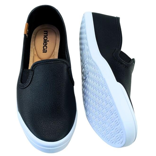 Sapatilha Moleca Napa Floather Preto/Camel Feminina Preto 4