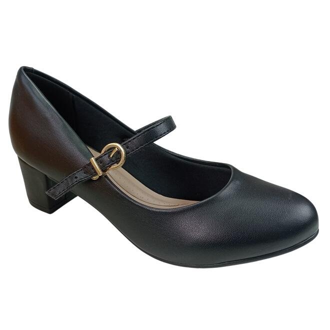 Sapato Beira Rio Salto Grosso Napa Turim Preto Feminino Preto 2
