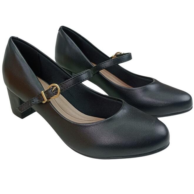 Sapato Beira Rio Salto Grosso Napa Turim Preto Feminino Preto 3