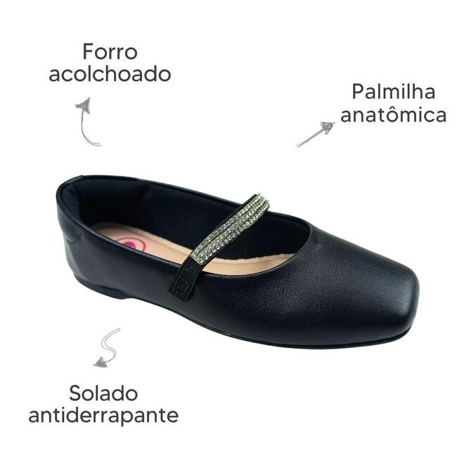 Sapatilha Molekinha Napa Turim Preto Menina Preto 6