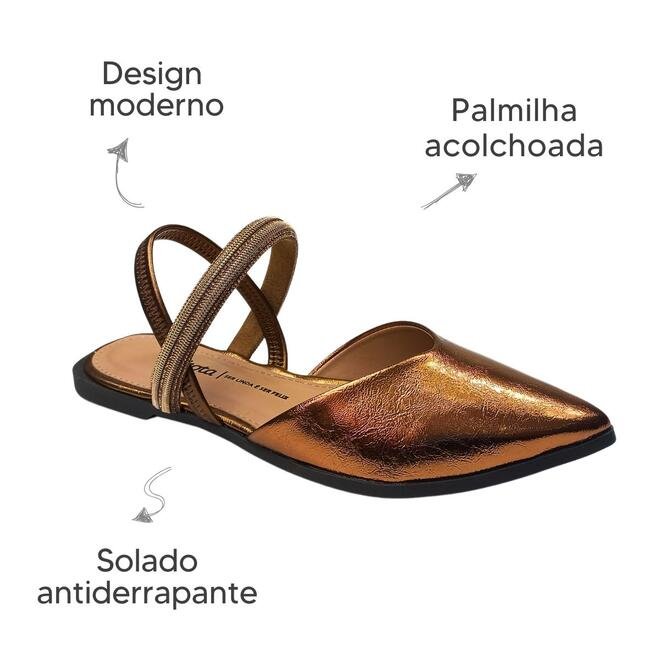 Sapato Dakota Lipka Bronze Tira Mel Feminino Bronze 6