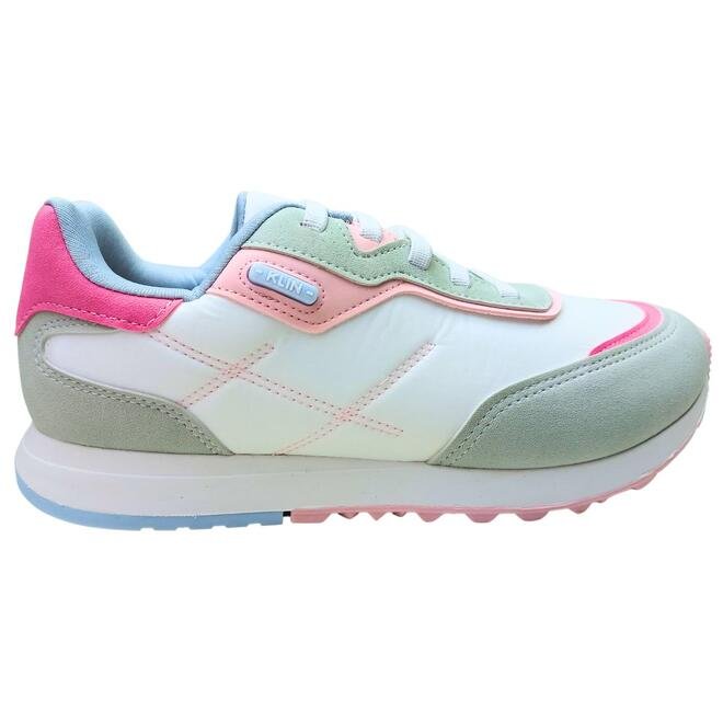Tênis Klin Walk Kids Branco/Gelo/Rosa Chiclete Menina Branco 1