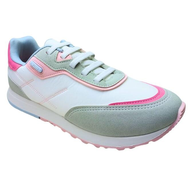 Tênis Klin Walk Kids Branco/Gelo/Rosa Chiclete Menina Branco 2