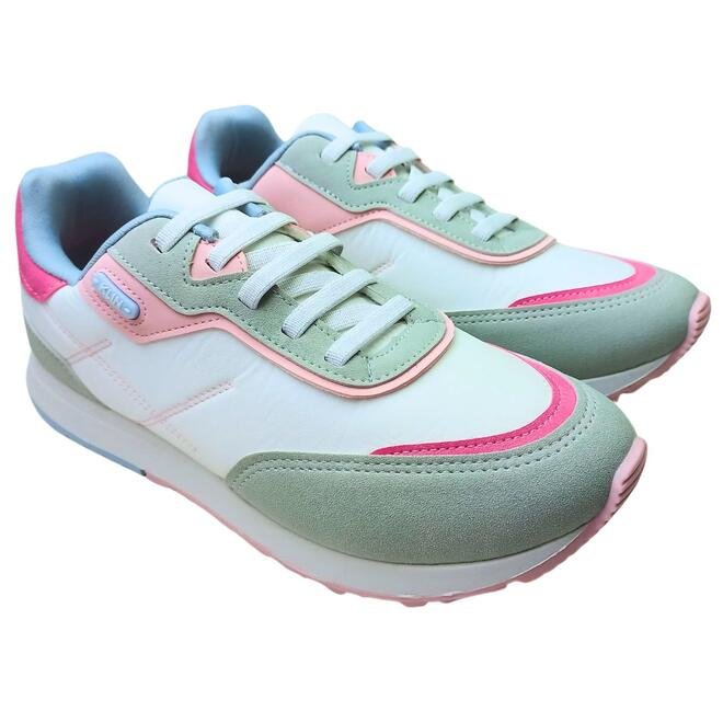 Tênis Klin Walk Kids Branco/Gelo/Rosa Chiclete Menina Branco 3