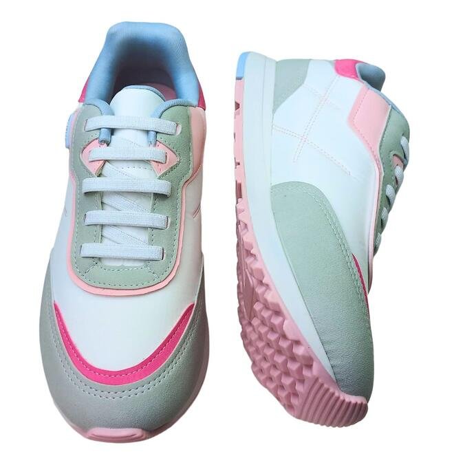 Tênis Klin Walk Kids Branco/Gelo/Rosa Chiclete Menina Branco 4